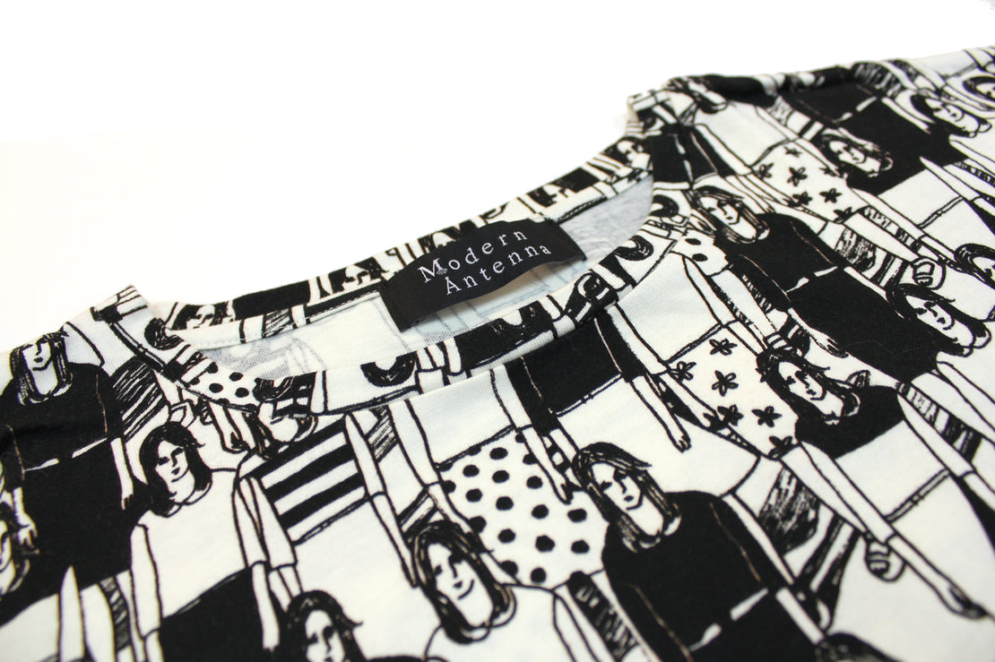 モダンアンテナ【Tシャツ】7women / モノクロ 送料無料 - Arts Clothes
